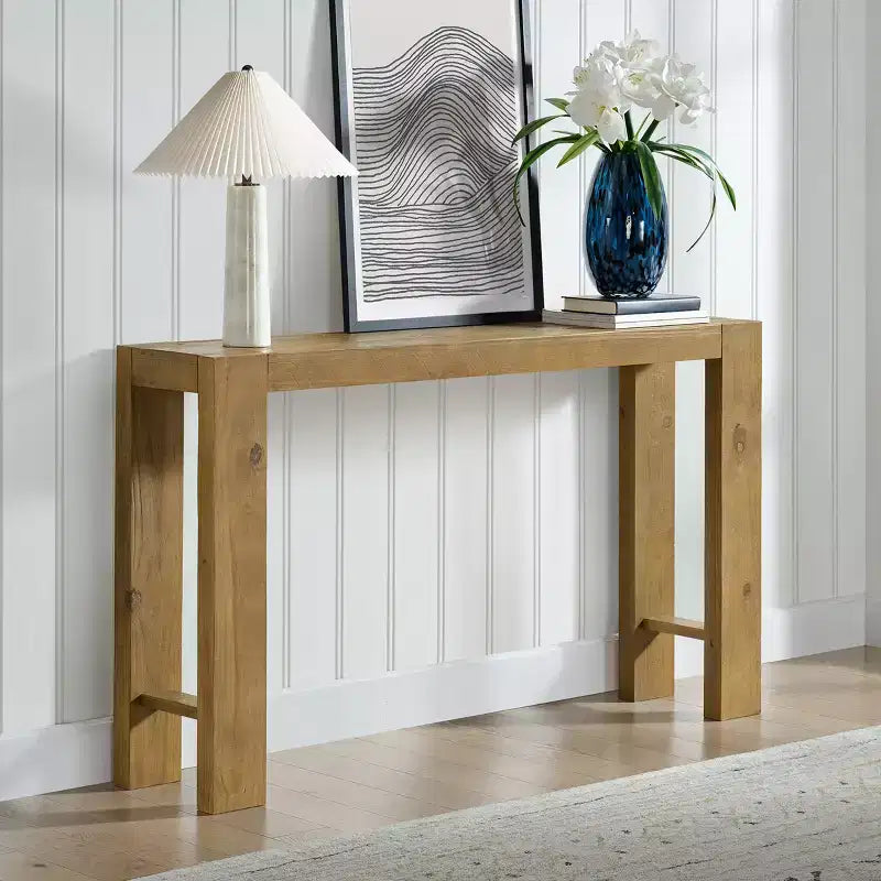 Alaterre Furniture Classic Solid Wood Console Table - 56 Inch Modern Farmhouse Entryway Table