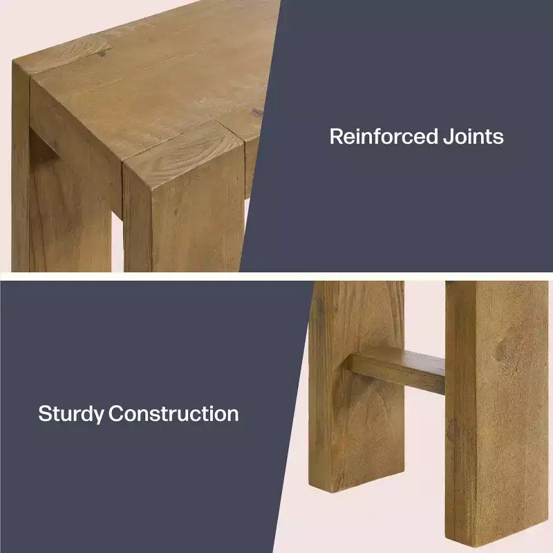 Alaterre Furniture Classic Solid Wood Console Table - 56 Inch Modern Farmhouse Entryway Table
