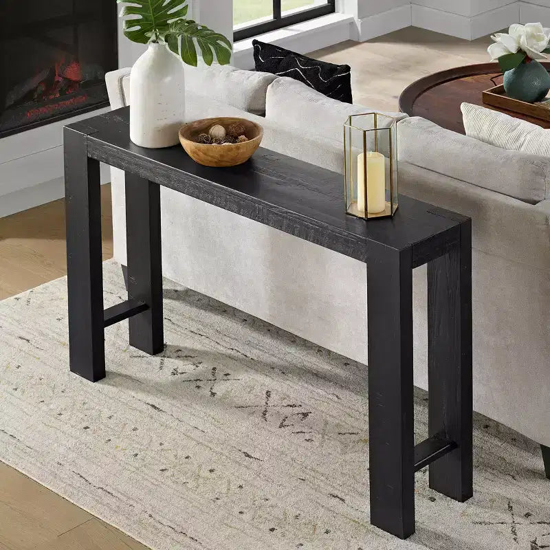 Alaterre Furniture Classic Solid Wood Console Table - 56 Inch Modern Farmhouse Entryway Table