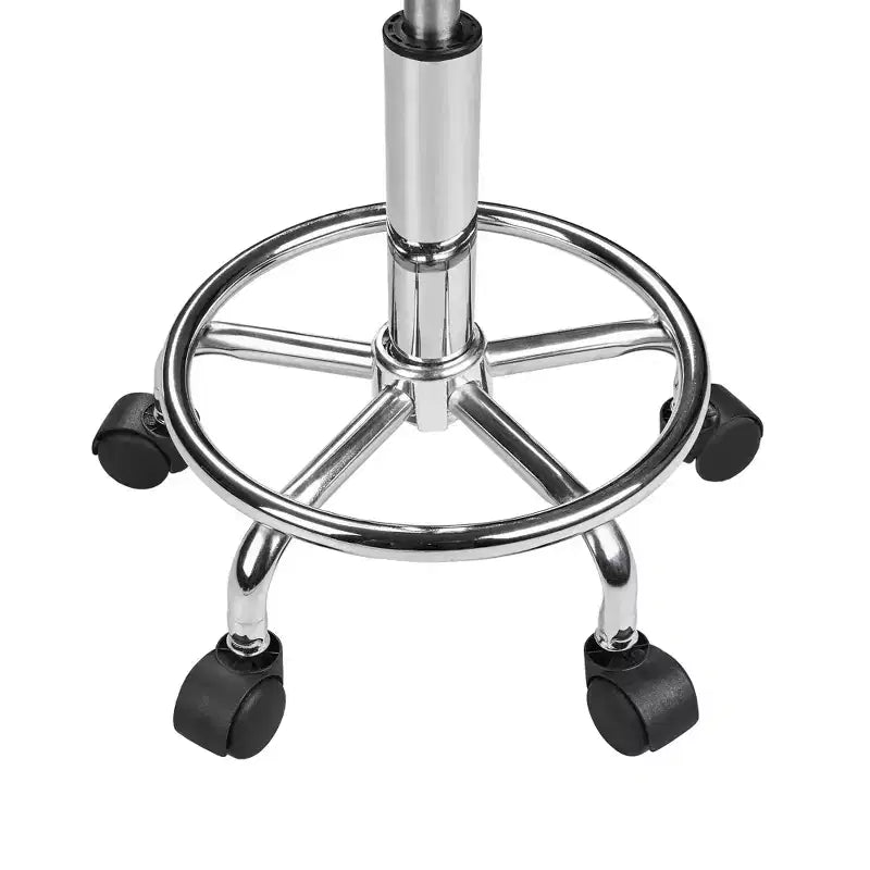 VECELO Faux Leather Office Chair Adjustable Height Swivel Rolling Ergonomic Office Stool with Backrest & Footrest, Black/White