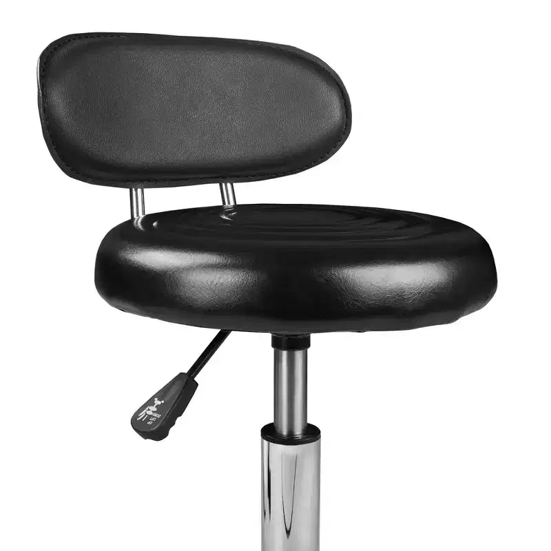 VECELO Faux Leather Office Chair Adjustable Height Swivel Rolling Ergonomic Office Stool with Backrest & Footrest, Black/White