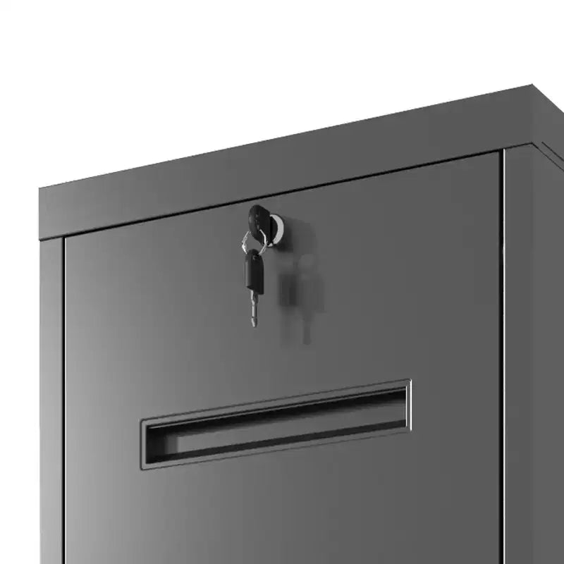 VIYET 56H 4-Drawer Metal Vertical File Cabinet with 4 Individual Locks, Black Steel Filing Cabinet for Home Office(Assembly Required)