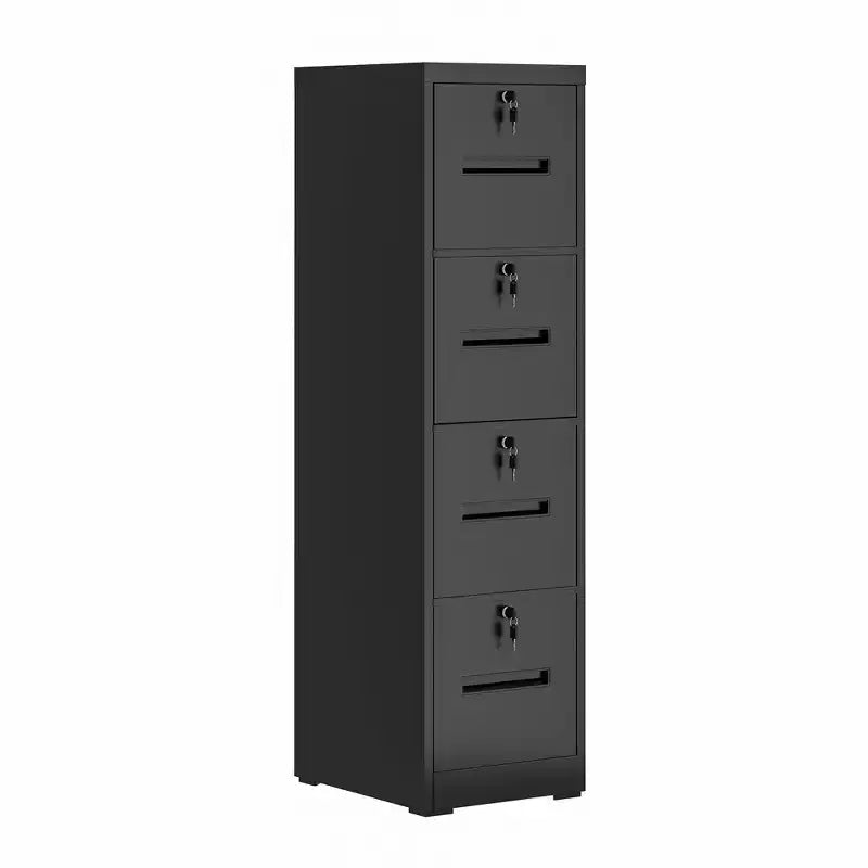 VIYET 56H 4-Drawer Metal Vertical File Cabinet with 4 Individual Locks, Black Steel Filing Cabinet for Home Office(Assembly Required)