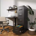 VIYET 56H 4-Drawer Metal Vertical File Cabinet with 4 Individual Locks, Black Steel Filing Cabinet for Home Office(Assembly Required)