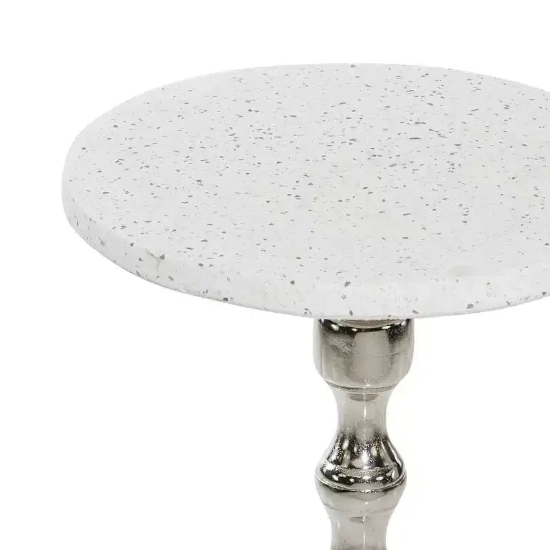 Traditional Terrazzo Accent Table White - Olivia & May