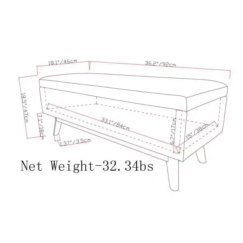 Small Ethan Rectangular Storage Ottoman and benches - WyndenHall