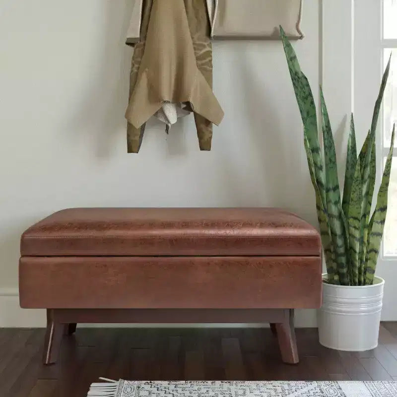 Small Ethan Rectangular Storage Ottoman and benches - WyndenHall