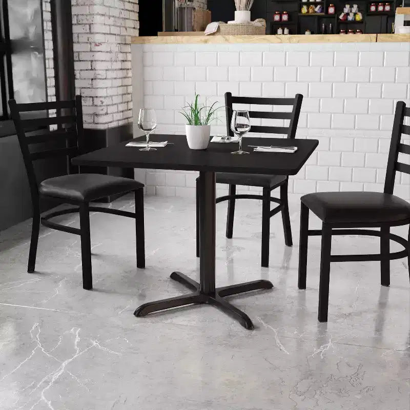 Emma and Oliver 36 Square Laminate Table Top with 30x30 Table Height Base