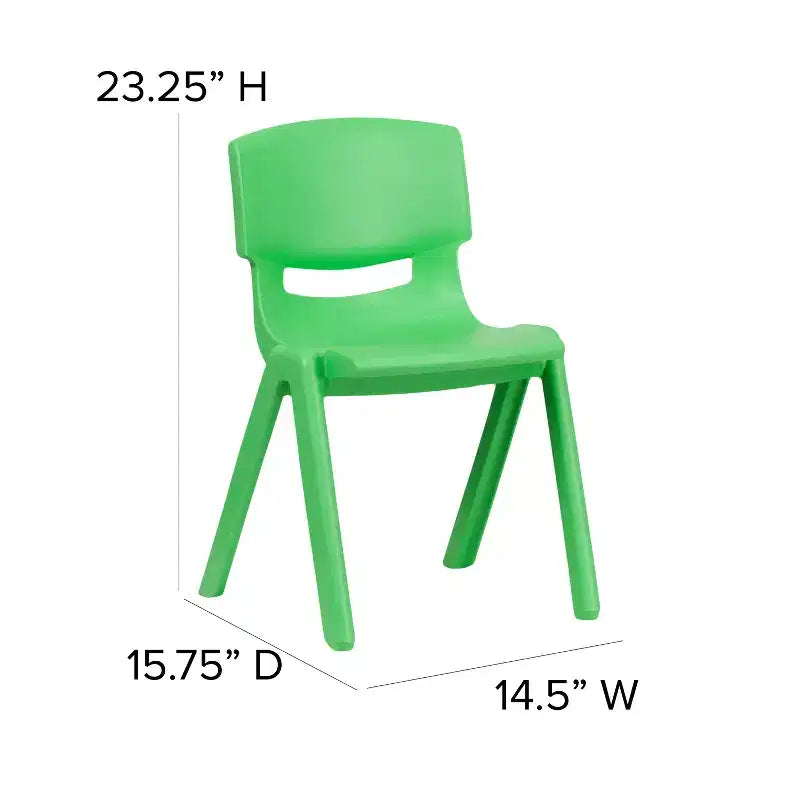Emma and Oliver 2 Pack Plastic Stack School Chair with 13.25H Seat, K-2 School Chair