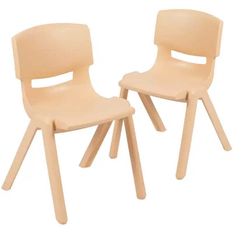 Emma and Oliver 2 Pack Plastic Stack School Chair with 13.25H Seat, K-2 School Chair