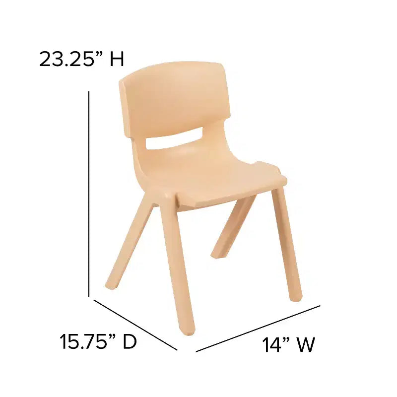 Emma and Oliver 2 Pack Plastic Stack School Chair with 13.25H Seat, K-2 School Chair