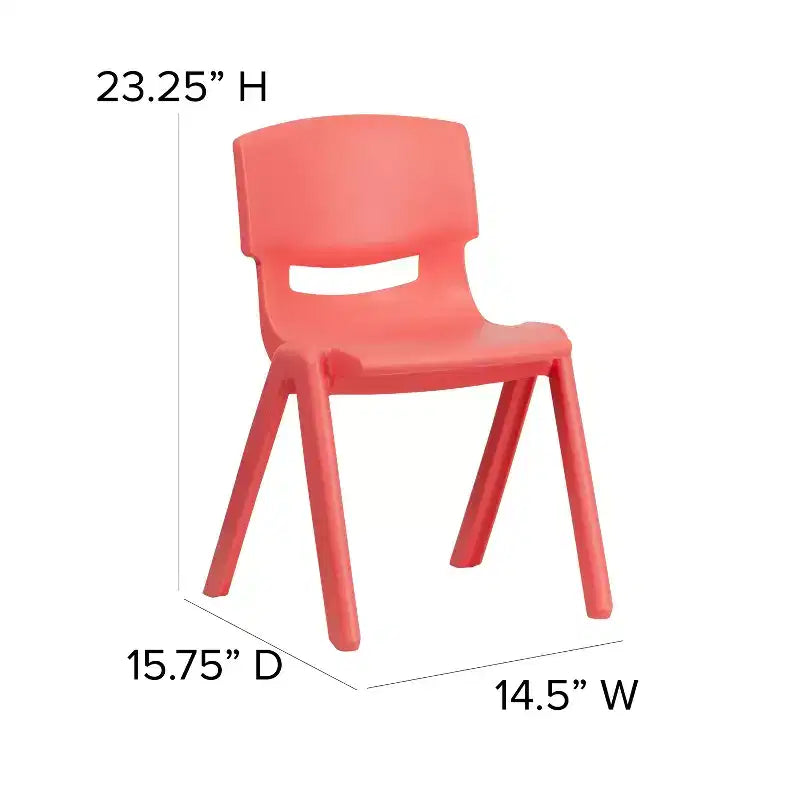 Emma and Oliver 2 Pack Plastic Stack School Chair with 13.25H Seat, K-2 School Chair