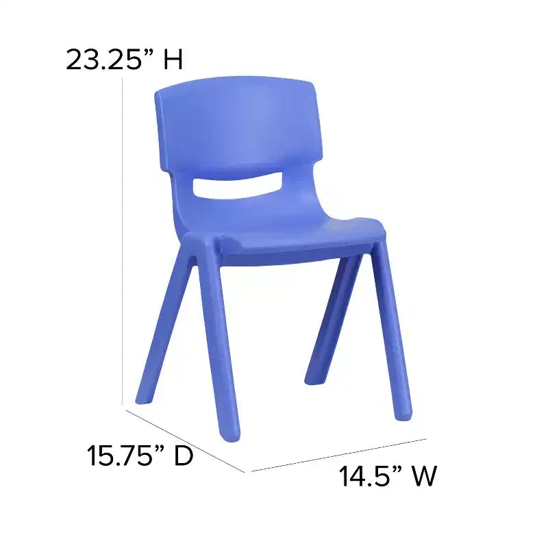 Emma and Oliver 2 Pack Plastic Stack School Chair with 13.25H Seat, K-2 School Chair