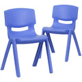 Emma and Oliver 2 Pack Plastic Stack School Chair with 13.25H Seat, K-2 School Chair