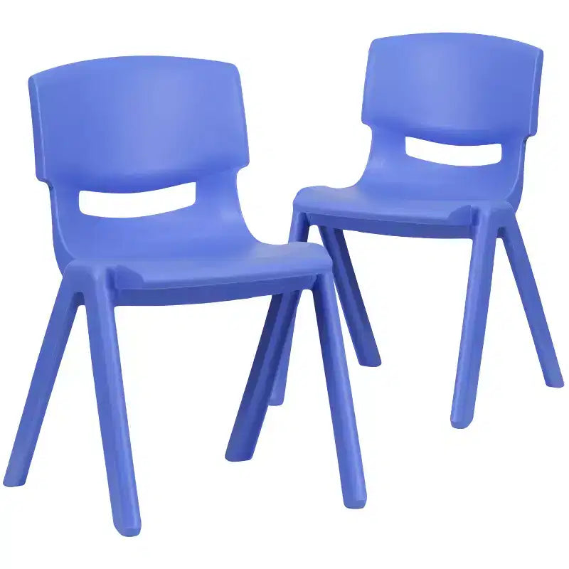 Emma and Oliver 2 Pack Plastic Stack School Chair with 13.25H Seat, K-2 School Chair