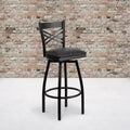 Emma and Oliver Black X Back Swivel Metal Restaurant Dining Barstool
